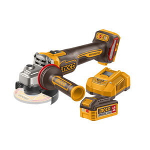 INGCO Akkus sarokcsiszol&oacute; 125 mm sz&eacute;nkefe n&eacute;lk&uuml;li 20 V (1 x 4,0 Ah akku + t&ouml;ltő)