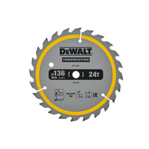 DEWALT CONSTRUCTION Fűr&eacute;szt&aacute;rcsa szeges f&aacute;hoz 136 x 10 x 1,86 mm / 24T