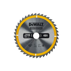DEWALT CONSTRUCTION Fűr&eacute;szt&aacute;rcsa szeges f&aacute;hoz 216 x 30 x 2,6 mm / 40T