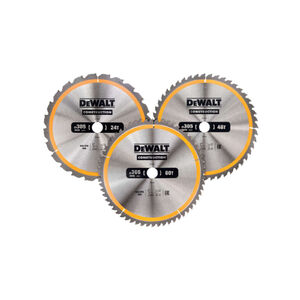 DEWALT CONSTRUCTION Fűr&eacute;szt&aacute;rcsa klt. 3 r&eacute;szes szeges f&aacute;hoz 305 x 30 x 3,0 mm / 24T + 48T + 60T