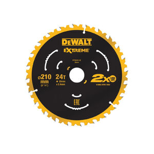 DEWALT EXTREME Fűr&eacute;szt&aacute;rcsa szeges f&aacute;hoz 210 x 30 x 2,4 mm / 24T