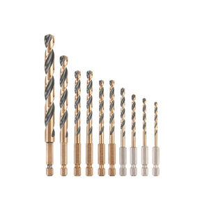 DEWALT BLACK &amp; GOLD Csigaf&uacute;r&oacute; k&eacute;szlet 10 r&eacute;szes HSS (3-12 mm) 1/4" HEX befog&aacute;ssal