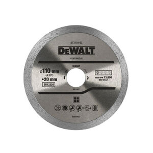 DEWALT Gy&eacute;m&aacute;nt v&aacute;g&oacute;korong csemp&eacute;hez vizes/sz&aacute;raz 110 x 20 x 1,6 x 5,0 mm folytonos