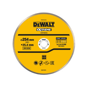 DEWALT Gy&eacute;m&aacute;nt v&aacute;g&oacute;korong csemp&eacute;hez vizes/sz&aacute;raz 250 x 25,4 x 1,6 x 8,0 mm folytonos
