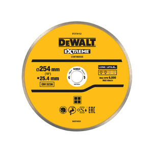 DEWALT Gy&eacute;m&aacute;nt v&aacute;g&oacute;korong csemp&eacute;hez vizes/sz&aacute;raz 250 x 25,4 x 1,6 x 5,0 mm folytonos