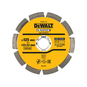 DEWALT Gy&eacute;m&aacute;nt v&aacute;g&oacute;korong kem&eacute;ny anyagokhoz 125 x 2,0 x 7,5 x 22,2 mm szegment&aacute;lt